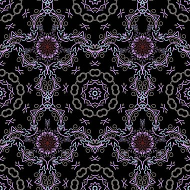 Gri ve bej renklerle çiz. Vektör çizimi. Çiçeklerin canlı tekrarlanması - kusursuz desen oluşturmak için herhangi bir hatları doldurmak için kullanın.