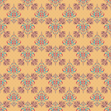Elle çizilmiş güzel bir çizim. Zarif pembe, yeşil ve mavi pürüzsüz desenli ve Mandala elementleriyle.