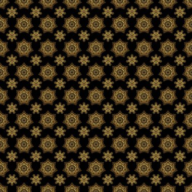 Zarif retro raster pürüzsüz desen. Siyah arka planda altın desen. Eskiz.
