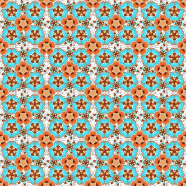 Vintage turuncu, kırmızı ve gri süslemeli vektör desenli.