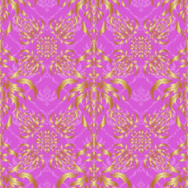 Soyut vektör dinamiği dalgalanan yüzey, hareket yanılsaması, menekşe arkaplan eğriliği. Parmak izi veya dijital için altın pürüzsüz desen.