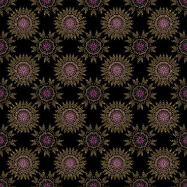 Raster illüstrasyonu. Barok desenli çiçekli kumaş desenli. Şatafatlı klasik süs, duvar kağıtları, baskı, tekstil veya kumaş için kraliyet Victoria dönemi dokusu.