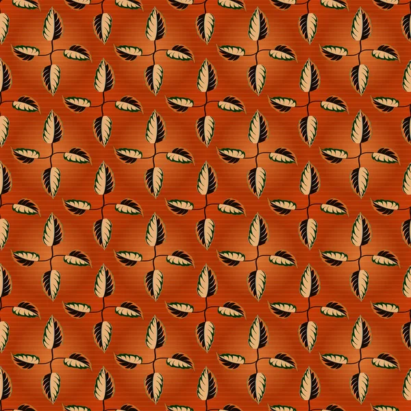 オレンジ 茶色のテクスチャ 抽象的なモトリー装飾とベクトルシームレスパターン — ストックベクタ