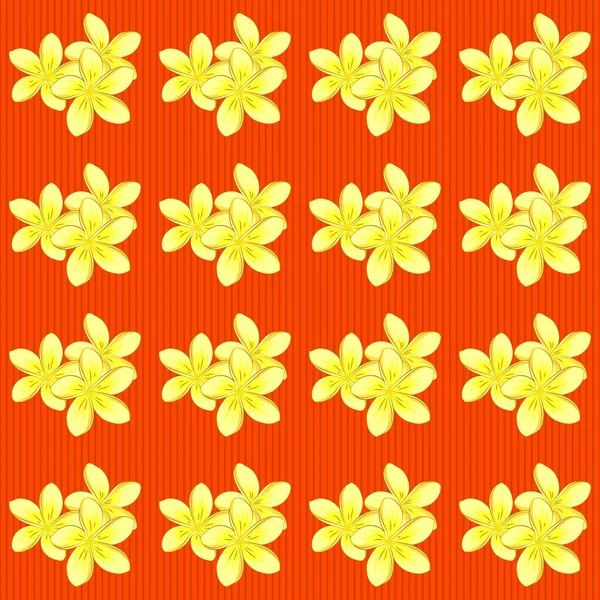 Padrão Floral Sem Costura Nas Cores Amarelo Laranja Vector Plumeria — Vetor de Stock