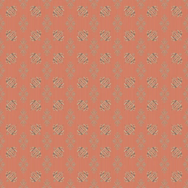 Векторный Безшовный Винтажный Узор Оранжевого Коричневого Бежевого Цветов Печати Ткани — стоковый вектор