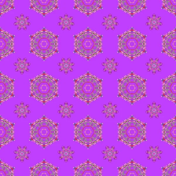 Baroque Damask Vintage Violet Red Raster Seamless Pattern Background 墙纸与古老的花中世纪巴洛克抽象花卉和装饰品 — 图库矢量图片