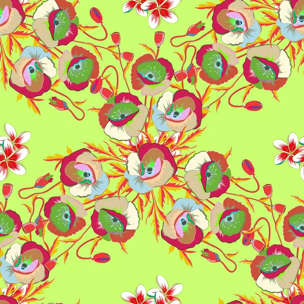 Бесшовный Цветочный Орнамент Современный Цветочный Узор Королевскими Лилиями Цветной Ориентационный — стоковый вектор