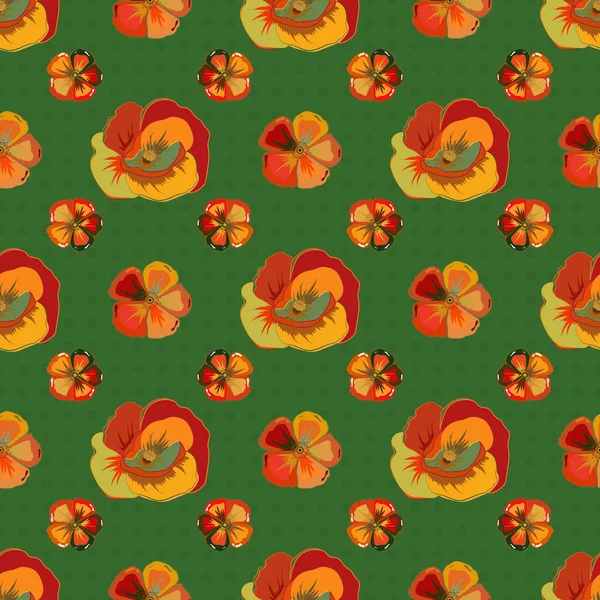 Fond Floral Motif Vectoriel Sans Couture Dans Les Couleurs Vertes — Image vectorielle