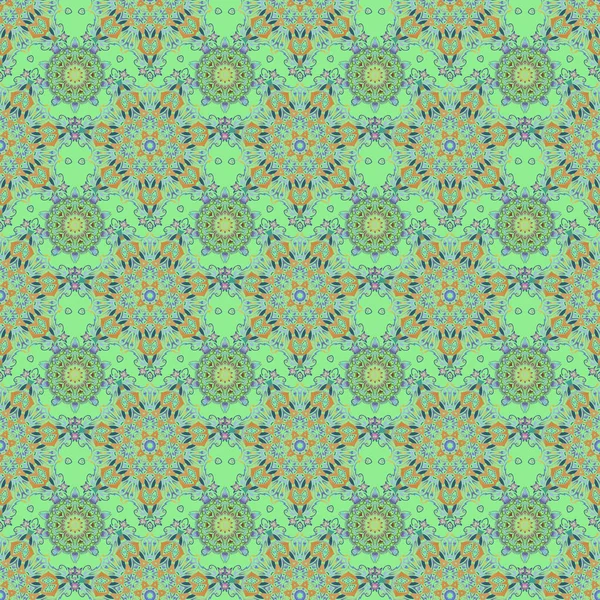 Patrón Tribal Abstracto Sin Costuras Colores Azul Verde Textura Étnica — Vector de stock