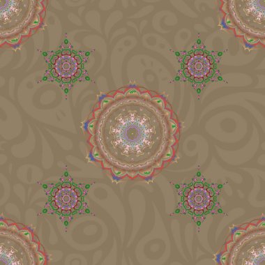 Doğu tarzında kusursuz bir dokuya sahip. Lüks renkli duvar kâğıdı. Tasarım için bej ve yeşil desenleri süsleyin. Davetiyeler için süs, doğum günü, tebrik kartları, web sayfaları.