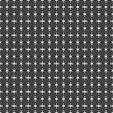 Gri ve siyah tekrarlayan elementlerle kusursuz soyut desen. Oriental vektör klasik desen.