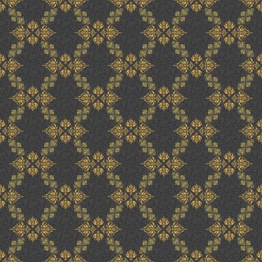 Kusursuz klasik vektör altın deseni. Geleneksel oryantasyon süsü. Gri arkaplanda klasik klasik bir süs..