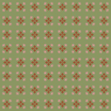 Kırmızı ve pembe renklerle çiz. Raster illüstrasyonu. Çiçeklerin canlı tekrarlanması - kusursuz desen oluşturmak için herhangi bir hatları doldurmak için kullanın.