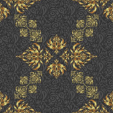 Fan, Noel altınını şekillendirdi. Yeni yıl 2018 tatil süslemesi. Altın geometrik elementlere sahip soyut ve soyut bir desen. Gri arkaplanda altın stilize yıldızlar.