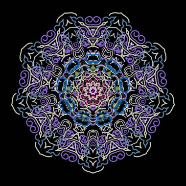 Vektör çizimi. Damask Çiçeksiz desen.