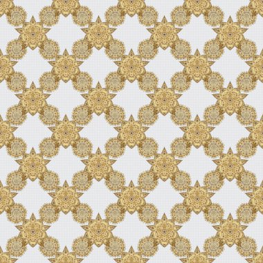 Gri arkaplanda altın bir süs. Zengin kartı karşılamak için kullanılabilir. Klasik dikişsiz doku. Gri arkaplanda altın elementlerle desen.