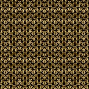 Dijital kağıt, tekstil baskısı, sayfa dolumu için kullanılabilir. Geleneksel Noel renklerinde pürüzsüz bir desen. Altın geometrik süslemeli soyut siyah arkaplan.