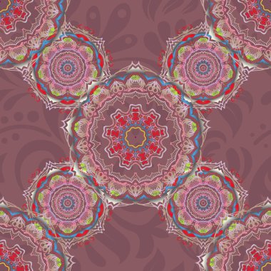 Klasik lüks eski moda süs, kraliyet muhafazakar kumaş ya da kumaş için dikişsiz doku. Enfes karalama barok şablonu. Vektör damaskesiz desen mavi, pembe ve mor renklerde.