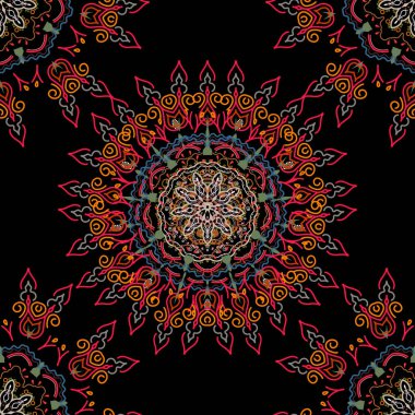 Barok klasik çiçek desenli turuncu, kahverengi ve pembe renklerde. Şatafatlı klasik süs, duvar kağıtları, baskı, tekstil veya kumaş için kraliyet Victoria dönemi dokusu. Vektör illüstrasyonu.