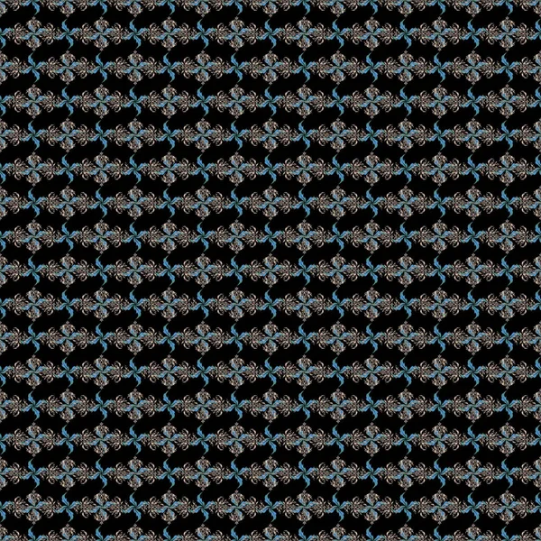 Abstraktní Bezešvý Vzor Černé Modré Šedé Béžové Barvy Pro Šablonu — Stockový vektor