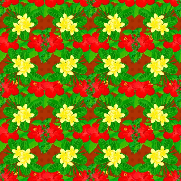 Υδατογραφία Χέρι Ζωγραφική Αφηρημένη Πράσινο Κόκκινο Και Πορτοκαλί Λουλούδια Αδιάλειπτη — Διανυσματικό Αρχείο