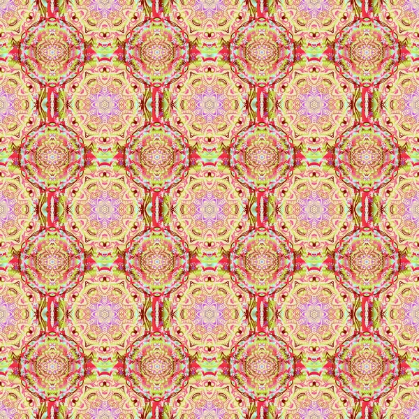 Arabesque Simmetria Decorativa Motivo Viola Rosso Senza Cuciture Buono Biglietto — Vettoriale Stock