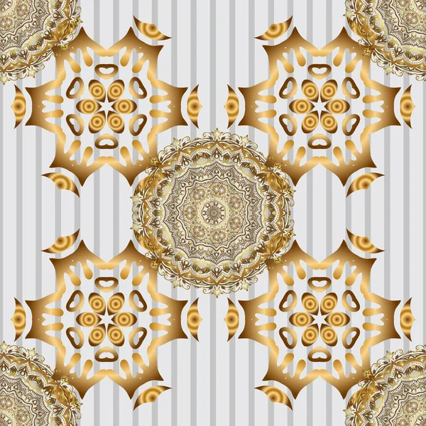 Векторні Ілюстрації Геометричний Безшовний Візерунок Шестикутними Формами Золотому Градієнті Сірому — стоковий вектор