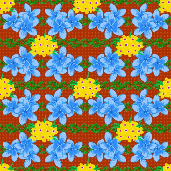 Patrón Fondo Sin Costuras Con Flores Decorativas Onagra Hojas Colores — Archivo Imágenes Vectoriales