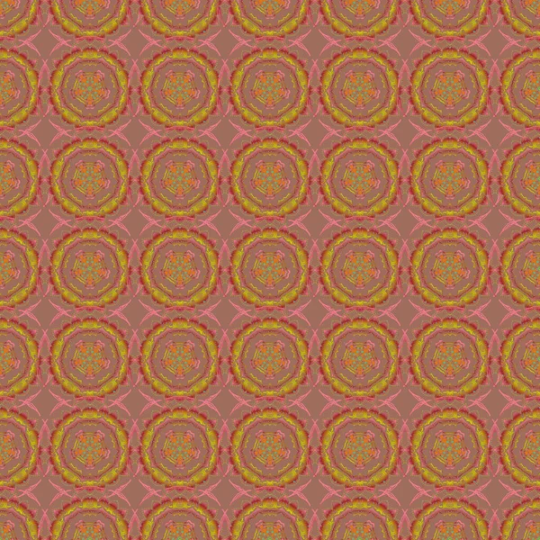 Motif Vintage Sans Couture Rouge Orange Marron Motif Textile Brocart — Image vectorielle