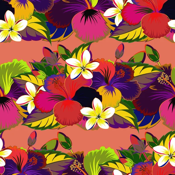 Vektor Nahtlose Muster Aloha Hawaii Luau Party Einladung Mit Beigen — Stockvektor