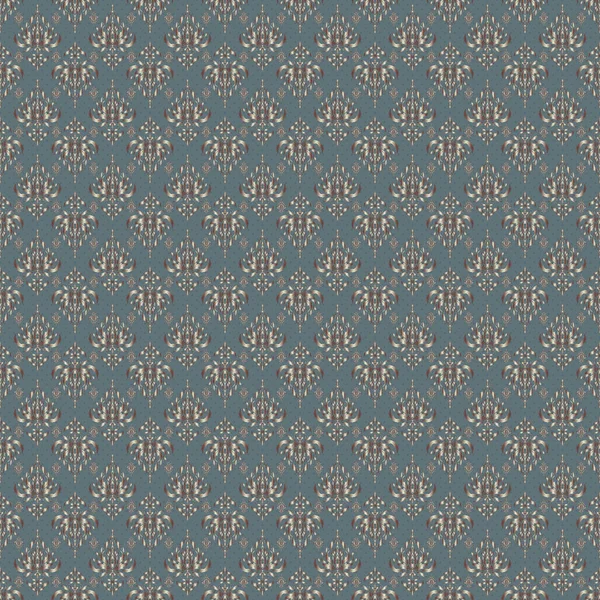 Vektorillustration Braune Und Beige Damast Paisley Tapete Nahtloser Hintergrund Grunge — Stockvektor