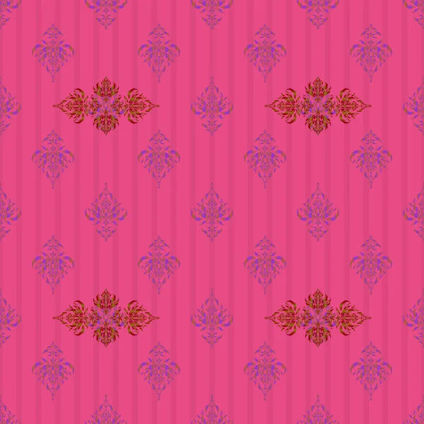矢量梯度无缝纹理 现实的抽象无缝模式 精致的粉红色 紫色和红色矢量模板 曼德勒金属元件 — 图库矢量图片