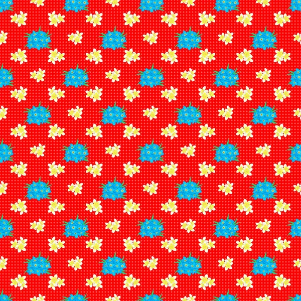 Bezproblémové Pozadí Krásné Akvarel Květiny Červeném Pozadí Světlé Malování Inspiroval — Stockový vektor