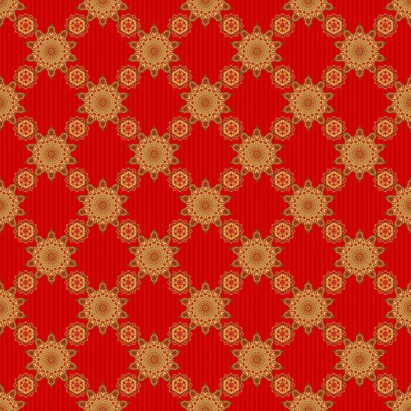 Seamless Abstract Modern Pattern Red Backdrop Red Golden Seamless Pattern — Stock Vector