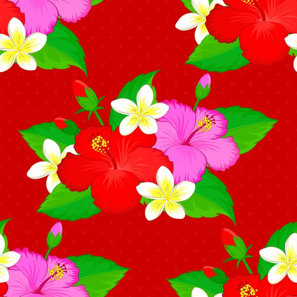 Achtergrond Textuur Behang Bloemen Thema Rode Groene Roze Kleuren Abstract — Stockvector