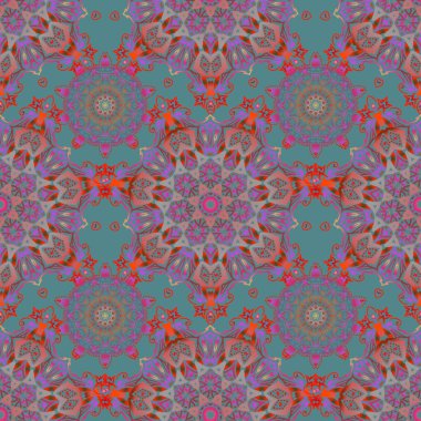 İple bağlanmış turuncu, kırmızı ve pembe renklerde balık ağı deseni. Vektör duvar kağıdı.