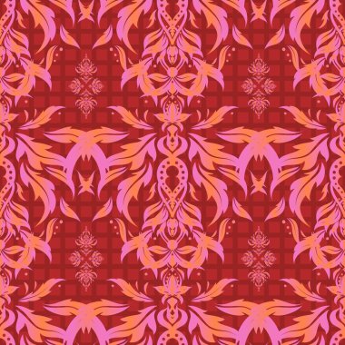 Pembe, turuncu ve kırmızı renklerde arkaplan döşemesi..