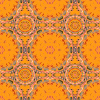 Canlı yineleme - kolay yapmak için pürüzsüz desen herhangi bir hatları doldurmak için kullanın. Sarı, pembe ve turuncu renklerle çiz. Vektör illüstrasyonu.