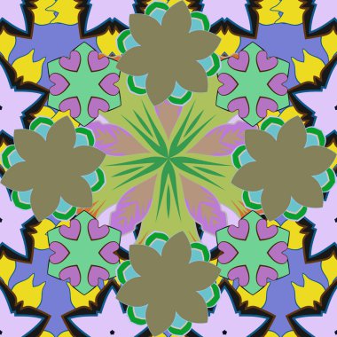 Eski bir çiçek süsü. Soyut klasik dikişsiz desen