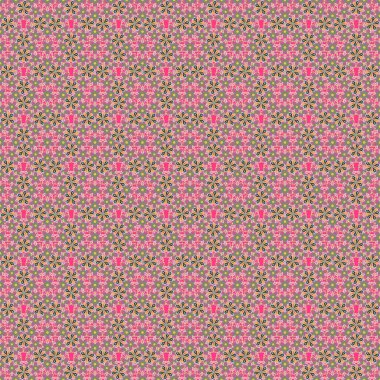 Moda baskıları için zarif bir şablon. Çiçek stili bir vektör. Küçük pembe, kahverengi ve bej çiçekler. Bir sürü çiçekli şirin, pürüzsüz desen..