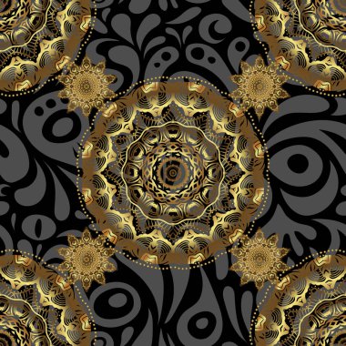 Vektör altın doku, altın çizgiler ve ızgaralar pürüzsüz desen, eğri metal, folyo arka plan ve siyah arka plan üzerinde 3 boyutlu görsel efektler.