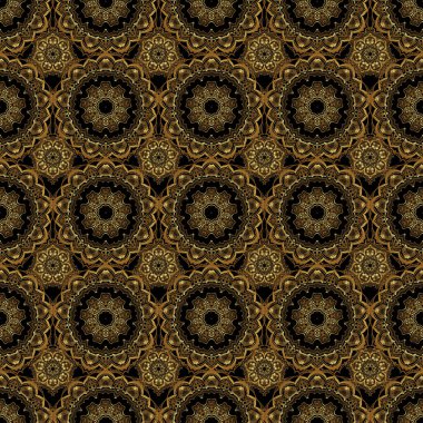 Düşük polimerli altın desenli çizim. Siyah bir arka planda altın rengi, dikişsiz desen. Soyut vektör altın dokusu.