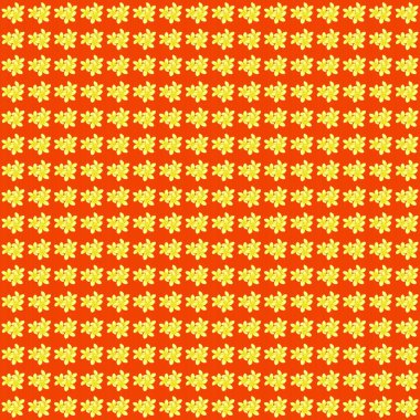 Plumeria çiçeklerinde sarı ve turuncu renklerde kusursuz çiçek deseni. Raster illüstrasyonu.