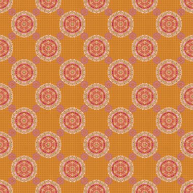 Menekşe ve kırmızı süslemeleri, geometrik Fas dikişsiz desenleri olan soyut ve soyut yama işi arkaplan. Tarz sahibi yıldızlar, kar taneleri ve ızgaralar. Etnik Hint folkloru.