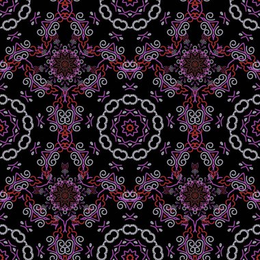 Pembe ve kırmızı renklerle çiz. Vektör çizimi. Canlı yineleme - Basit, pürüzsüz desen yapmak için herhangi bir hatları doldurmak için kullanın.