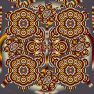 Tasarım, tekstil veya kumaş için bej, kahverengi ve gri renklerde vektörsüz desen. Vektör illüstrasyonu.