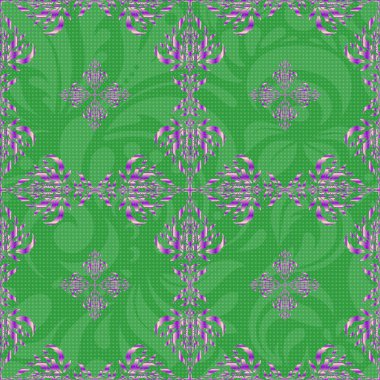 Vektör karışık yıldız deseni, yıldız süslemeleri, yeşil, bej ve menekşe ızgarası. Lüks, yıldızlı, pürüzsüz bir düzen..