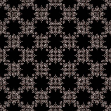 Soyut raster dokusu. Düşük polyester desenli illüstrasyon. Siyah bir arkaplanda gri ve kahverengi renksiz desen.