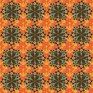 Geleneksel oryantasyon süsü. Kusursuz klasik turuncu, sarı ve kahverengi desenli.