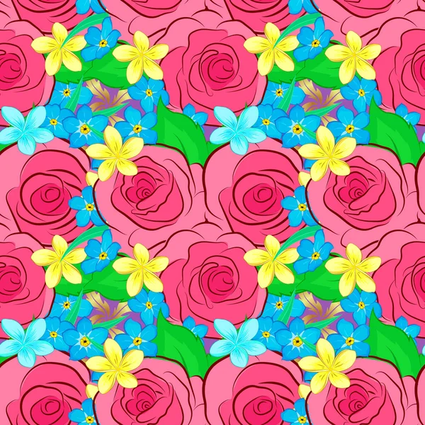 Schöne Muster Für Dekoration Und Design Exquisites Muster Mit Rosenblüten — Stockvektor